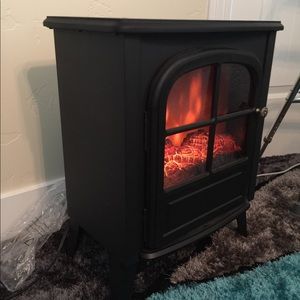 electric fireplace heater.
Luke’s new